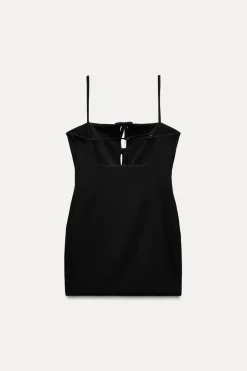 New VESTIDO ELÁSTICO CUT OUT LAZOS Mujer Vestidos