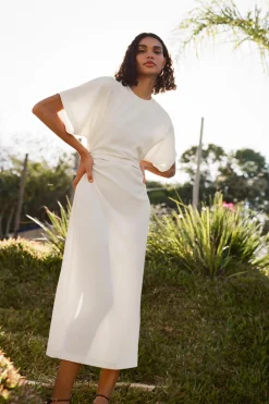 New VESTIDO ENTALLADO DRAPEADO Mujer Vestidos