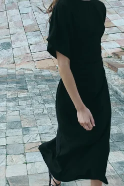 Online VESTIDO ENTALLADO DRAPEADO Mujer Vestidos