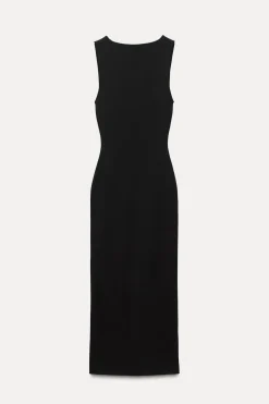 Outlet VESTIDO ENTALLADO PUNTO LISO Mujer Vestidos|Cárdigan / Jerséis