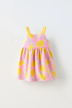 Niños ZARA 1½ - 6 Años·Vestidos / Petos|6 - 18 Meses·Vestidos / Monos<VESTIDO ESTAMAPADO LAZO