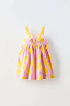 Niños ZARA 1½ - 6 Años·Vestidos / Petos|6 - 18 Meses·Vestidos / Monos<VESTIDO ESTAMAPADO LAZO