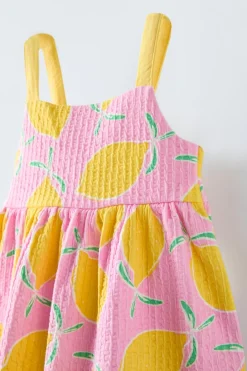 Niños ZARA 1½ - 6 Años·Vestidos / Petos|6 - 18 Meses·Vestidos / Monos<VESTIDO ESTAMAPADO LAZO