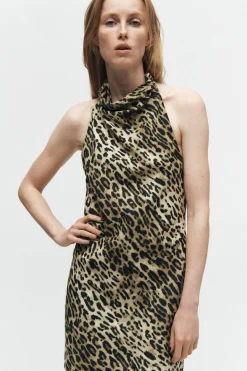 Sale VESTIDO ESTAMPADO ANIMAL LINO 100% ZW COLLECTION Mujer Vestidos