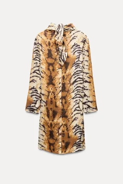 Best VESTIDO ESTAMPADO ANIMAL ZW COLLECTION Mujer Vestidos