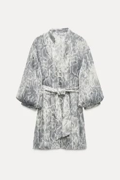 New VESTIDO ESTAMPADO ANIMAL HILO METALIZADO Mujer Vestidos