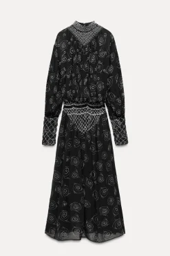 Best VESTIDO ESTAMPADO BORDADO ABALORIOS ZW COLLECTION Mujer Vestidos