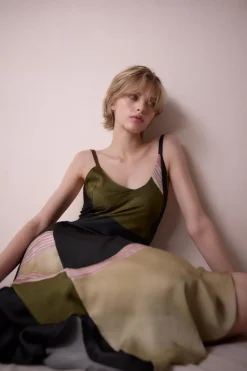 Online VESTIDO ESTAMPADO COMBINADO Mujer Vestidos