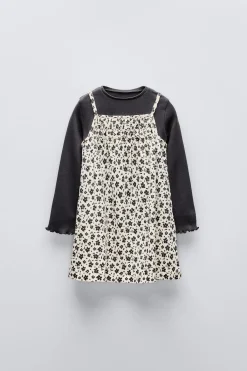Niños ZARA 1½ - 6 Años·Vestidos / Petos|6 - 18 Meses·Vestidos / Monos<VESTIDO ESTAMPADO COMBINADO CAMISETA