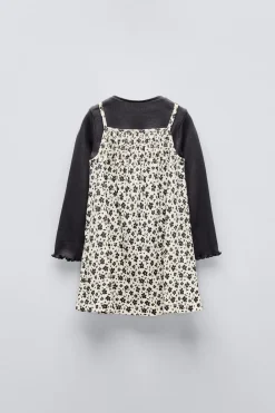 Niños ZARA 1½ - 6 Años·Vestidos / Petos|6 - 18 Meses·Vestidos / Monos<VESTIDO ESTAMPADO COMBINADO CAMISETA