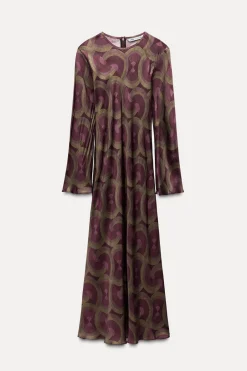 Outlet VESTIDO ESTAMPADO GEOMÉTRICO ZW COLLECTION Mujer Vestidos