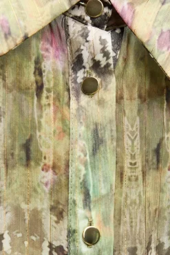 Discount VESTIDO ESTAMPADO HILO METALIZADO CINTURÓN Mujer Vestidos