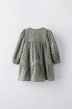 Niños ZARA 1½ - 6 Años·Vestidos / Petos|6 - 18 Meses·Vestidos / Monos<VESTIDO ESTAMPADO NIDO DE ABEJA