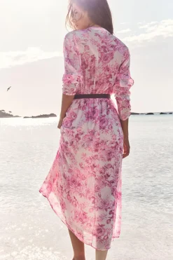 Clearance VESTIDO ESTAMPADO VOLANTES CINTURÓN Mujer Vestidos