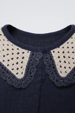 Niños ZARA 1½ - 6 Años·Vestidos / Petos|6 - 18 Meses·Vestidos / Monos<VESTIDO ESTRUCTURA CUELLO CROCHET