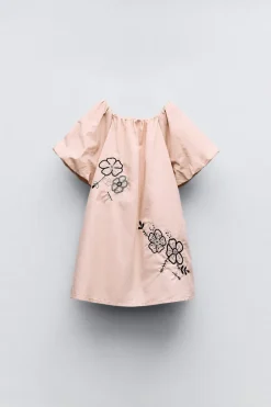 Niños ZARA 1½ - 6 Años·Vestidos / Petos|6 - 18 Meses·Vestidos / Monos<VESTIDO FLORES BORDADAS BRILLO