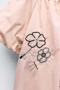 Niños ZARA 1½ - 6 Años·Vestidos / Petos|6 - 18 Meses·Vestidos / Monos<VESTIDO FLORES BORDADAS BRILLO