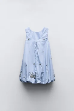 Niños ZARA 1½ - 6 Años·Vestidos / Petos|6 - 18 Meses·Vestidos / Monos<VESTIDO GLOBO BORDADOS BRILLO