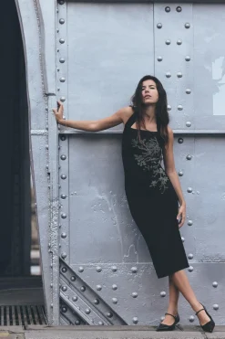 Sale VESTIDO HALTER BRILLOS PUNTO STRETCH Mujer Vestidos