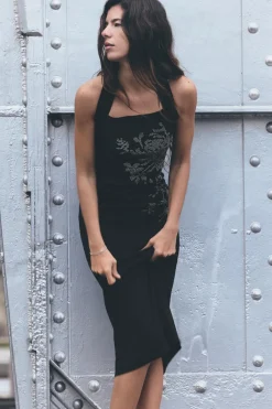 Sale VESTIDO HALTER BRILLOS PUNTO STRETCH Mujer Vestidos