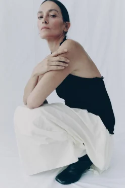 Clearance VESTIDO HALTER COMBINADO ZW COLLECTION Mujer Vestidos