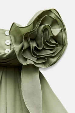 Outlet VESTIDO HALTER FLOR VOLANTES Mujer Vestidos