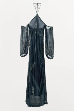 Online VESTIDO HALTER HILO METALIZADO ABALORIOS Mujer Vestidos