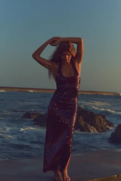 Discount VESTIDO HALTER LENTEJUELAS Mujer Vestidos