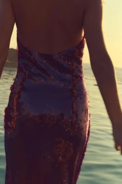 Discount VESTIDO HALTER LENTEJUELAS Mujer Vestidos