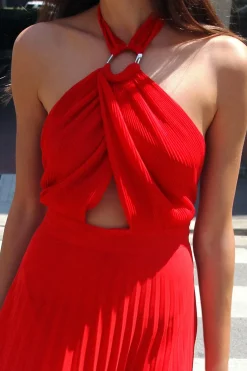 Best VESTIDO HALTER PLISADO Mujer Vestidos