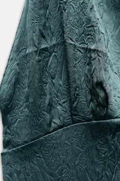 Best VESTIDO HALTER SATINADO EFECTO ARRUGADO Mujer Vestidos