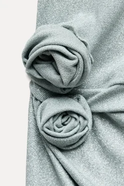 Outlet VESTIDO HILO METALIZADO FLORES RELIEVE Mujer Vestidos