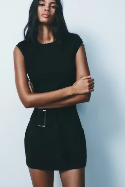 Best VESTIDO INTERLOCK CINTURÓN Mujer Vestidos