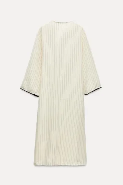 Best VESTIDO KAFATÁN RÚSTICO RAYAS Mujer Vestidos