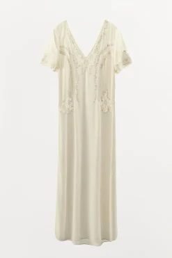 Outlet VESTIDO LARGO BORDADOS Mujer Vestidos|Lenceria