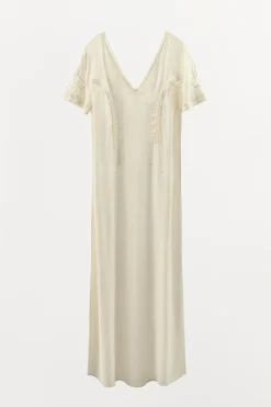 Outlet VESTIDO LARGO BORDADOS Mujer Vestidos|Lenceria