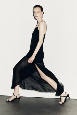 Online VESTIDO LARGO COMBINADO ZW COLLECTION Mujer Vestidos