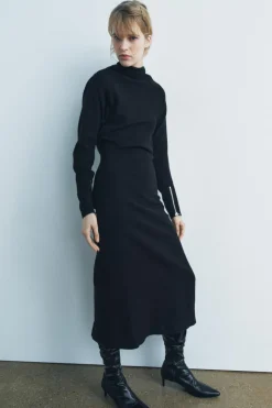 Fashion VESTIDO LARGO CREMALLERAS ZW COLLECTION Mujer Vestidos