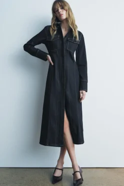 Best VESTIDO LARGO DENIM ZW COLLECTION Mujer Vestidos