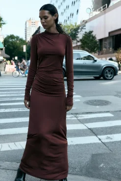 Best VESTIDO LARGO DRAPEADO Mujer Vestidos