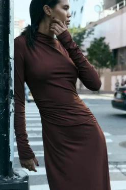 Best VESTIDO LARGO DRAPEADO Mujer Vestidos