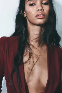 Fashion VESTIDO LARGO DRAPEADO Mujer Vestidos