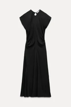 New VESTIDO LARGO DRAPEADO ZW COLLECTION Mujer Vestidos