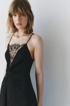 New VESTIDO LARGO ENCAJE ZW COLLECTION Mujer Vestidos