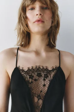 New VESTIDO LARGO ENCAJE ZW COLLECTION Mujer Vestidos