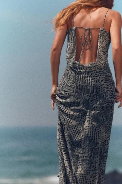 Best VESTIDO LARGO ESTAMPADO ANIMAL Mujer Vestidos