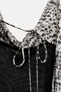 Best VESTIDO LARGO ESTAMPADO ANIMAL Mujer Vestidos