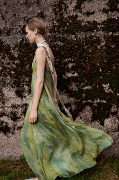 Online VESTIDO LARGO ESTAMPADO FLORES Mujer Vestidos