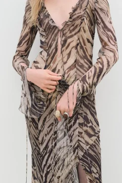 Outlet VESTIDO LARGO ESTAMPADO ZW COLLECTION Mujer Vestidos