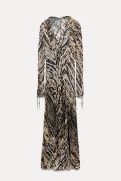 Outlet VESTIDO LARGO ESTAMPADO ZW COLLECTION Mujer Vestidos